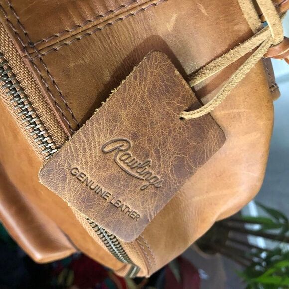 RARE Rawlings Red Label Genuine Leather Backpack Brown Red Stitch NEW main image 4